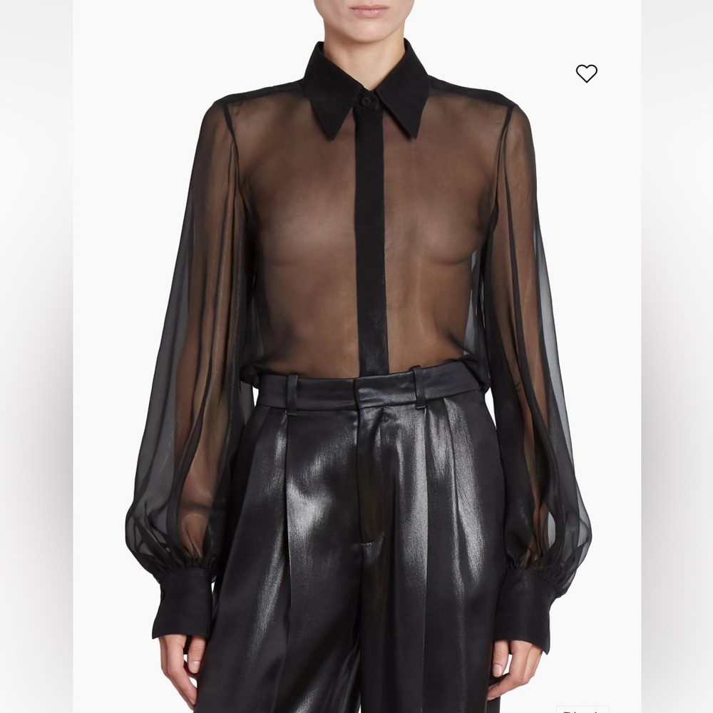 Chloé Sheer Silk Chiffon Blouse